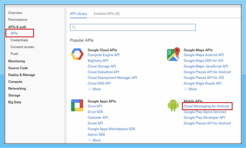 API & Authentication - GCM