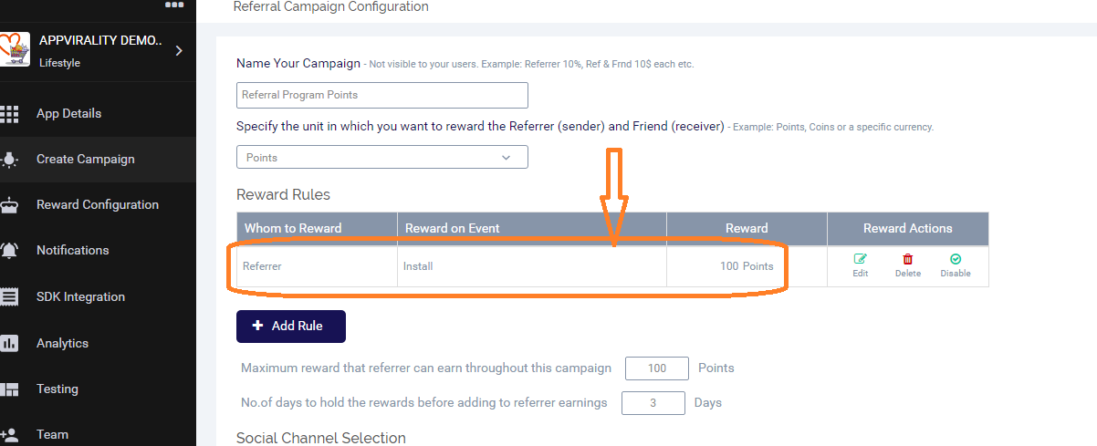 Referrer Reward only scenario