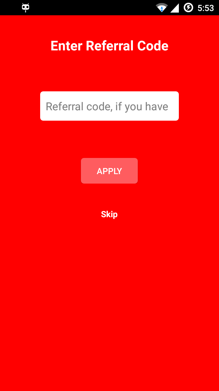 Enter Referral Code